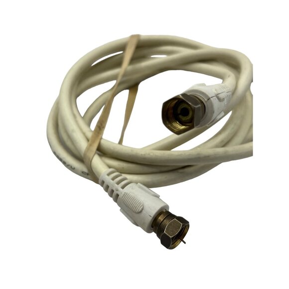 Coaxial Cable 60e For TV & Internet 6 Feet White High-Quality Connectors 60e - Picture 2 of 3